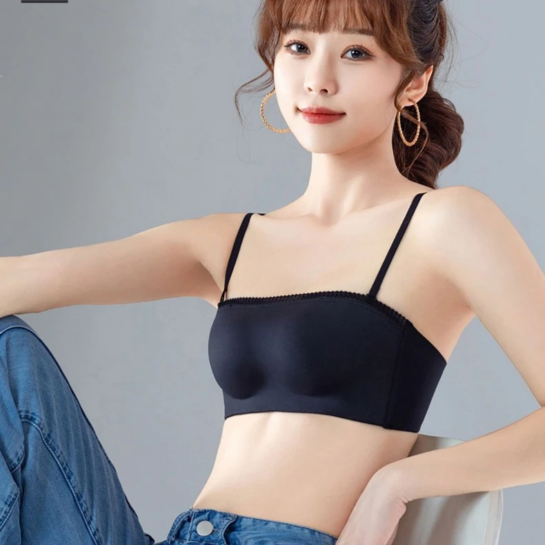 火琪琳无肩带小胸聚拢无痕抹胸式防走光无钢圈薄款性感女士文胸罩