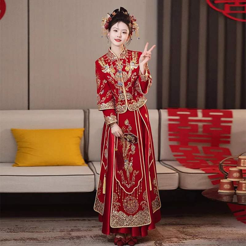 秀禾服2025新款高级新娘结婚礼服敬酒服中式出阁服龙凤褂婚服嫁衣