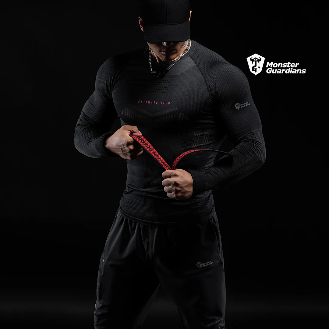 MonsterGuardians一体编织5A抗菌运动紧身衣男