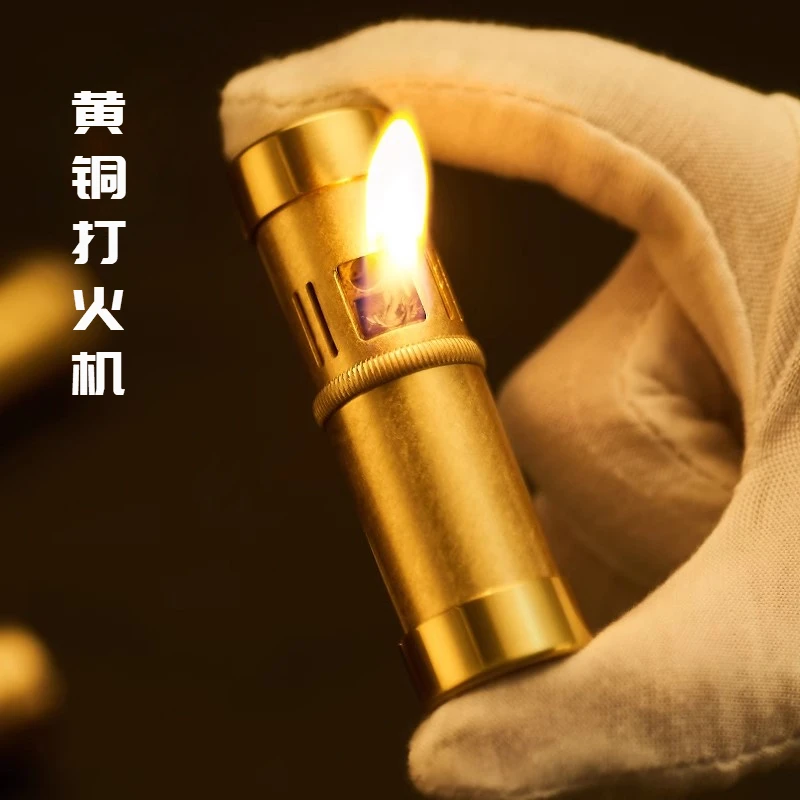 全铜煤油打火机小巧精致礼品按压点火手工迷你高档创意个性便携
