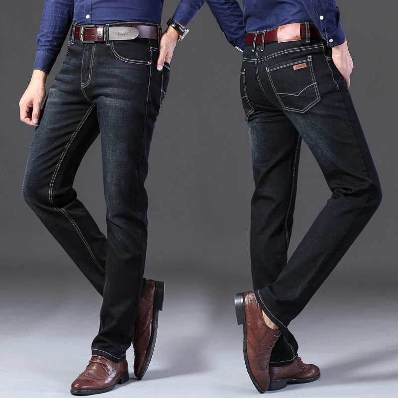 夏季薄款牛仔裤男士直筒宽松百搭弹力休闲长裤子男中青年春夏款潮