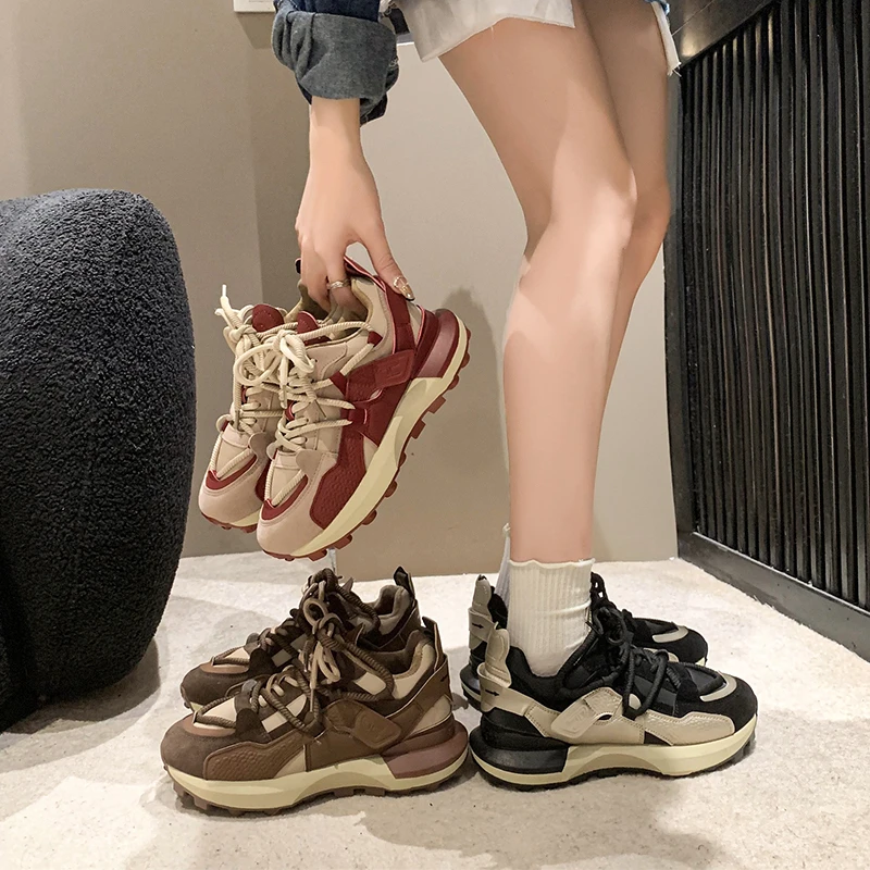 NF109女鞋运动鞋网红时尚百搭休闲鞋厚底透气复古韩版秋冬加绒