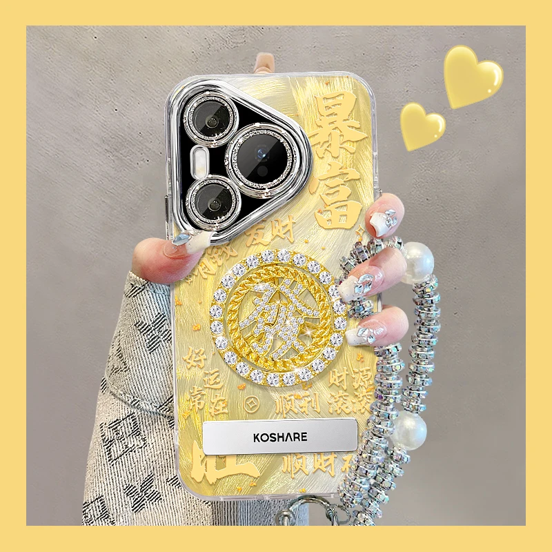 适用于华为p70暴富發转盘精孔羽纱壳女高级手机壳防摔保护套