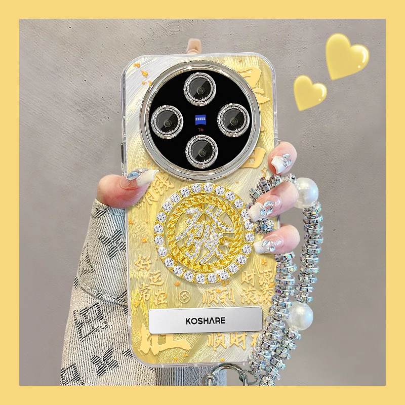 适用于vivox100暴富發转盘精孔羽纱壳女高级手机壳防摔保护套