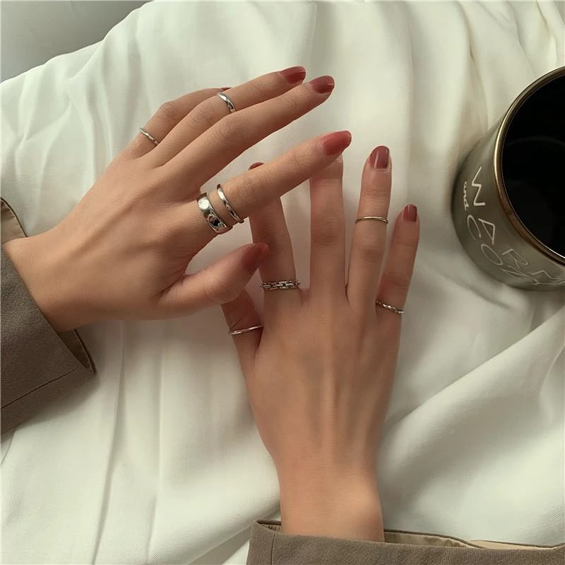 7件套戒指女时尚个性轻奢小众设计ins风潮冷淡风高级欧