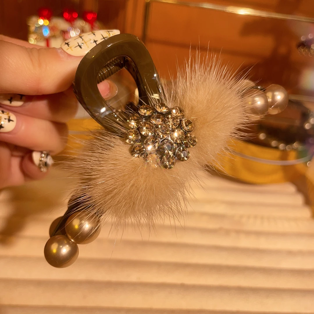 秋冬饰品八芒星大抓夹气质轻奢时尚百搭双面满钻重工发夹优雅韩版