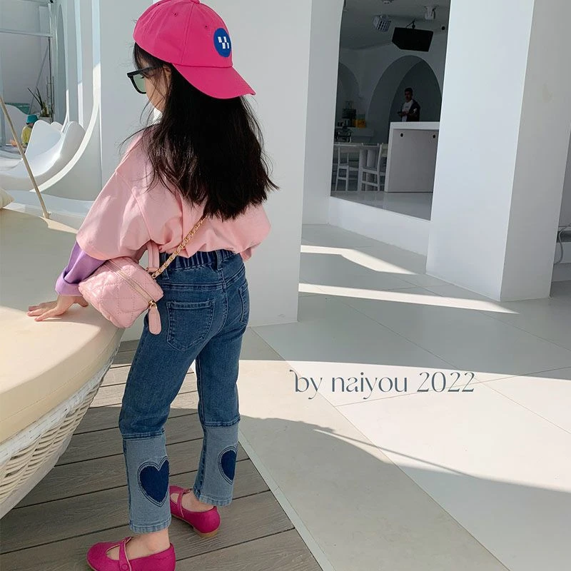 么么新款女童牛仔裤2024春装新款童装儿童洋气直筒长裤女宝宝修身