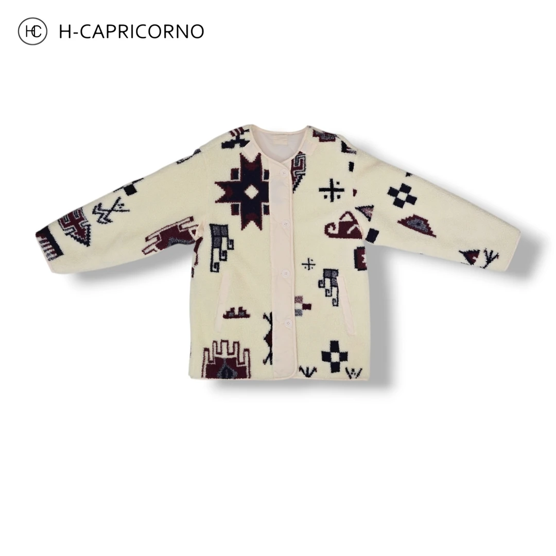 H-CAPRICORNO白百何同款两面穿圈圈绒外套