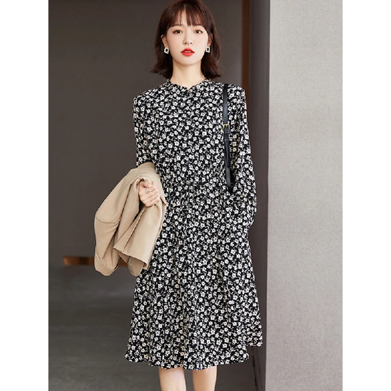 浪漫碎花裙！高级感木耳边深V印花收腰显瘦百搭系带碎花连衣裙气质