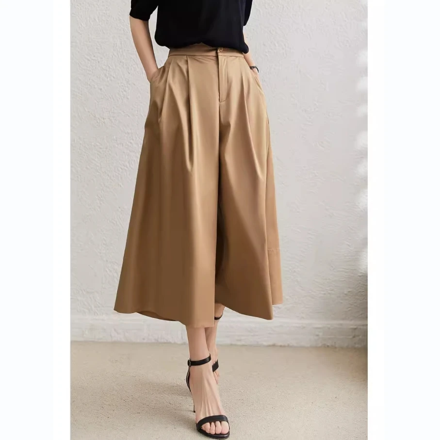时髦有sense！大气美！天丝高档裤裙 潇洒气质大摆阔腿裤高腰垂坠感