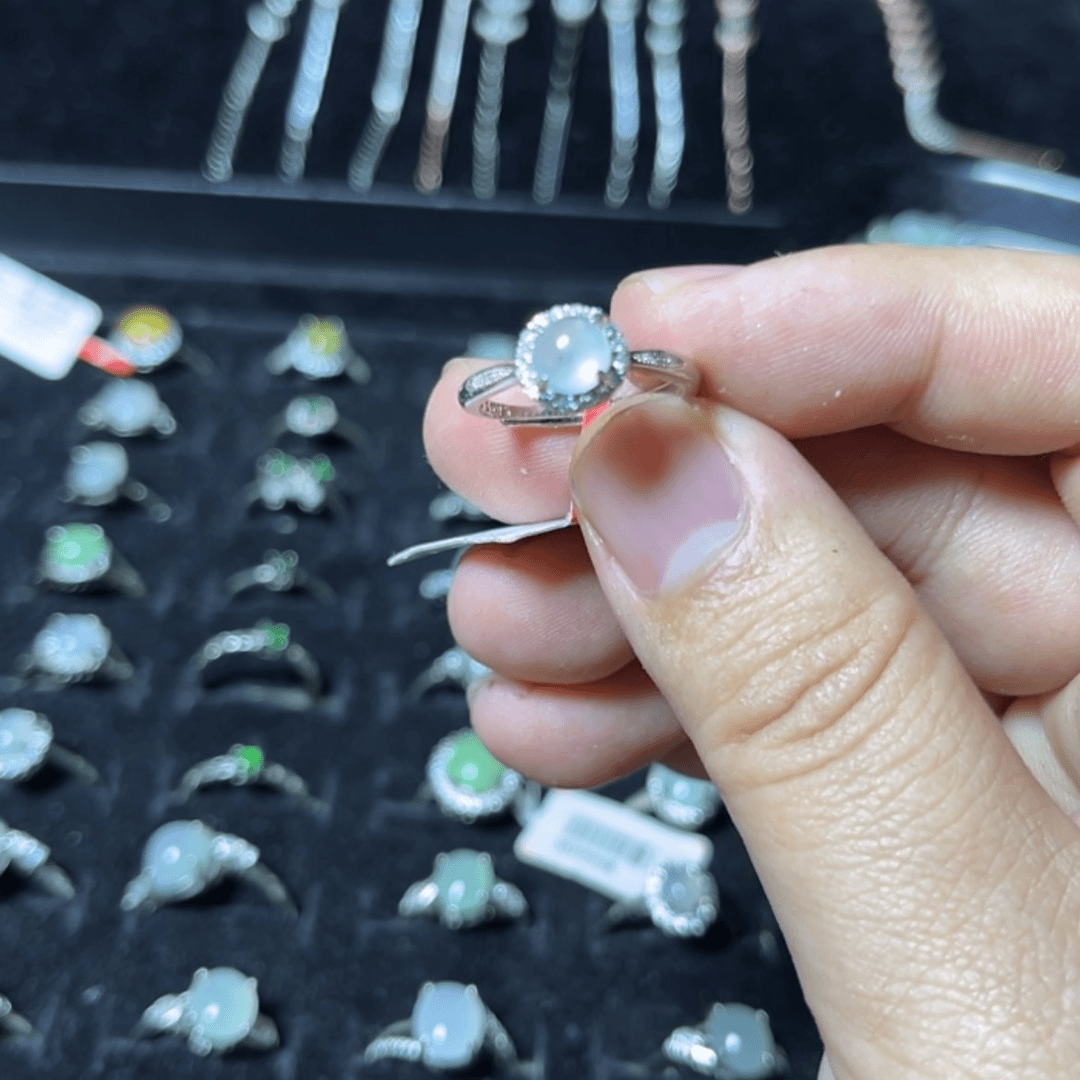 【闪购商品】定制翡翠银S925镶嵌樱*酒