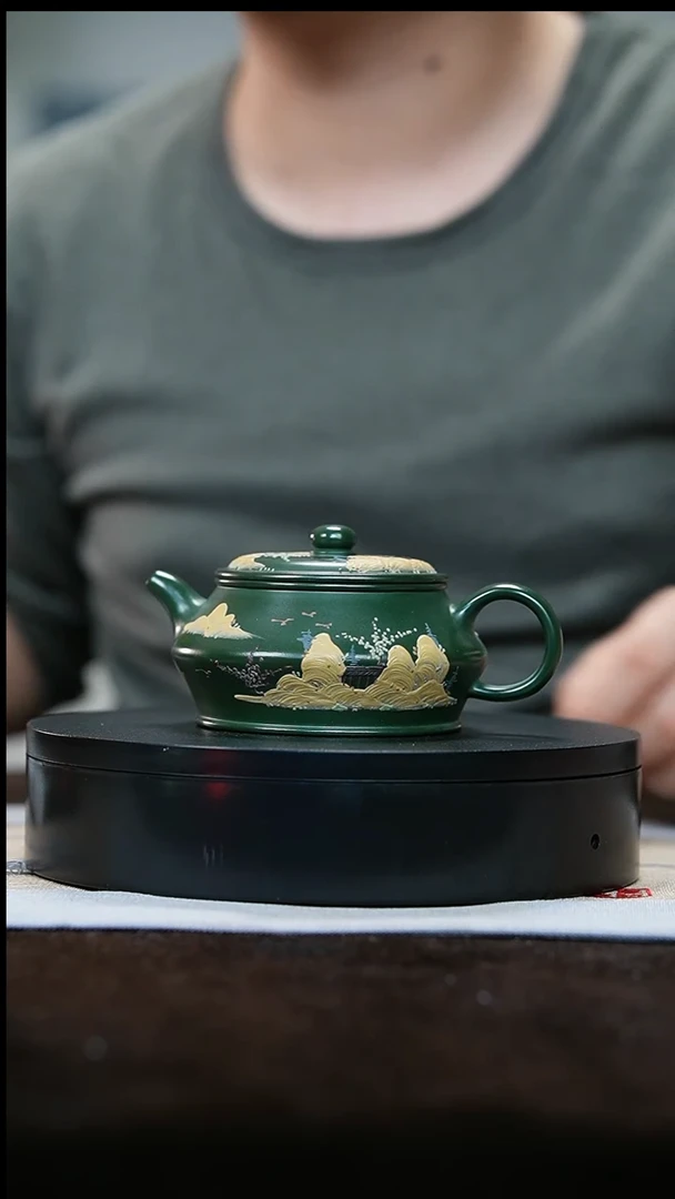 【闪购商品】紫砂茶壶104民国绿  曼殊壶