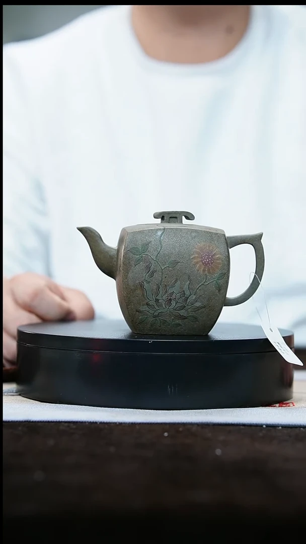 【闪购商品】紫砂茶壶44 龙背青 四方壶