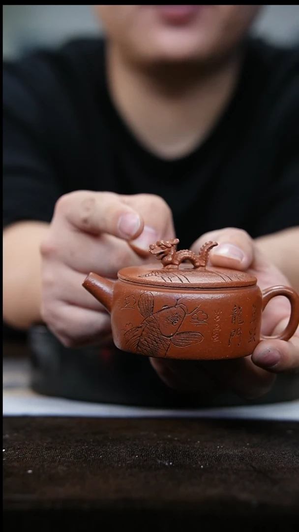 【闪购商品】紫砂茶壶103  红降坡 汉瓦壶