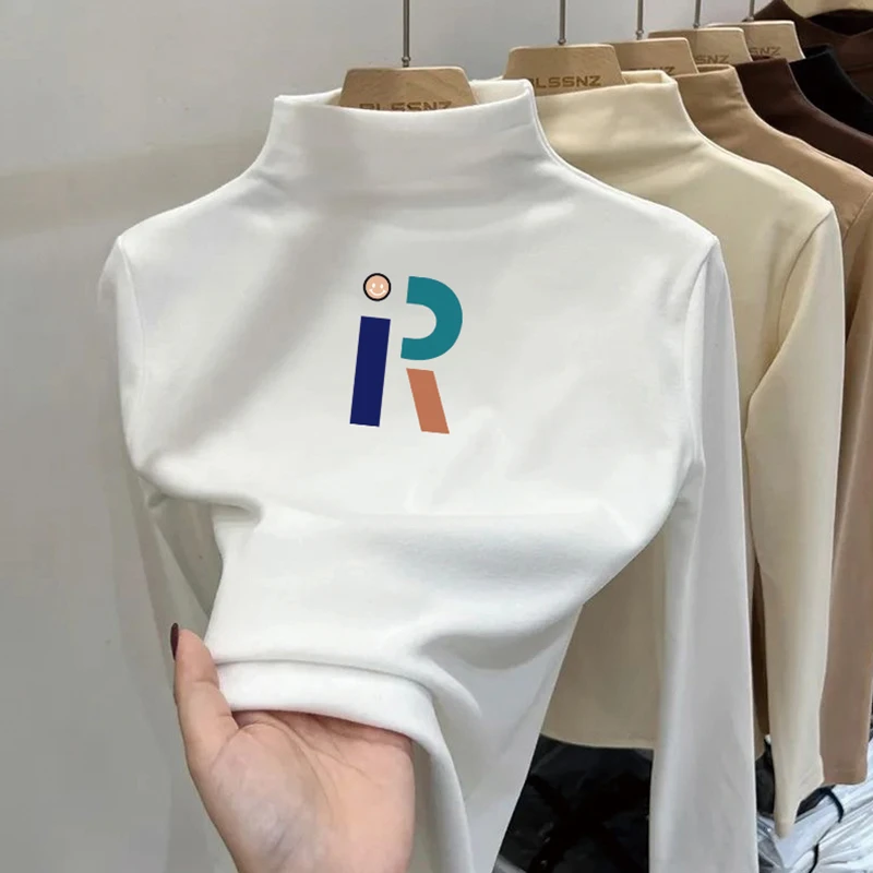 秋冬季新款儿童半高领长袖t恤中大童男孩上衣男童德绒保暖打底衫