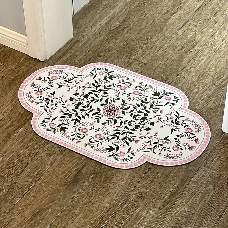 家用地垫异形硅藻泥吸水垫卫浴垫-大丽花50*80cm