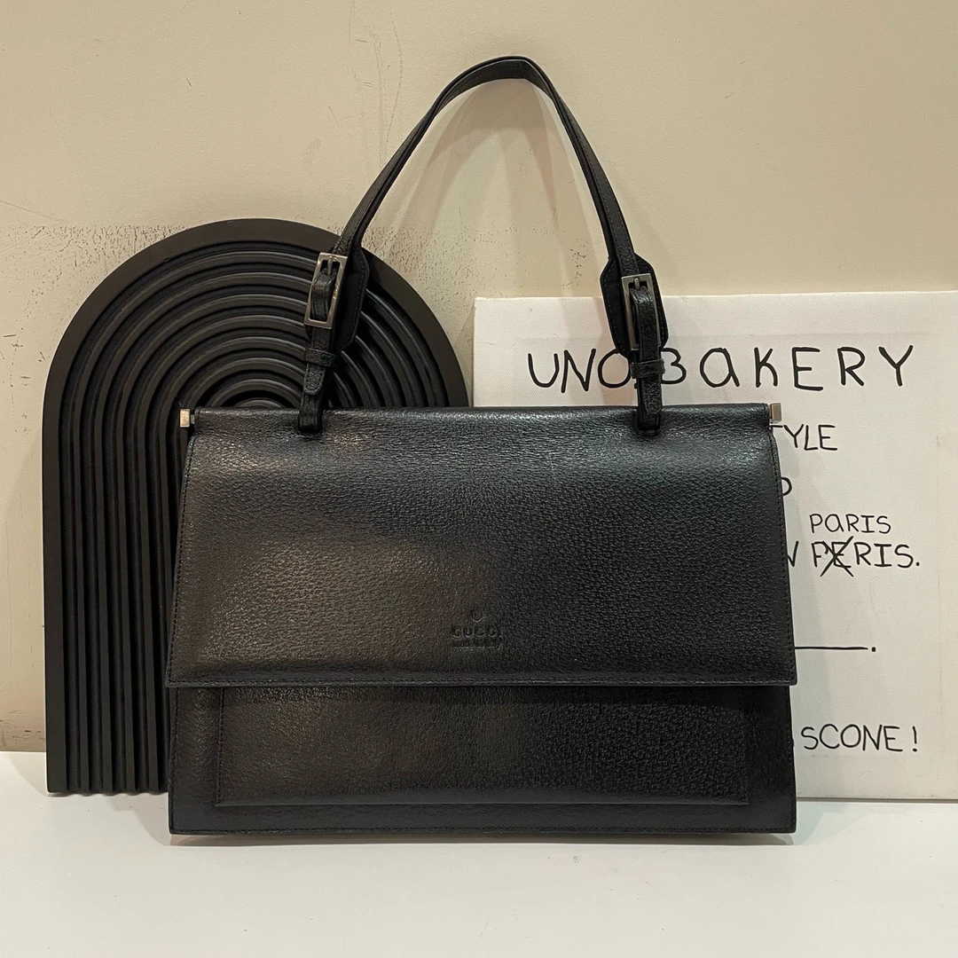 95新 GUCCI/古驰 【蔡包紫】中古黑色信封公文包/9354531