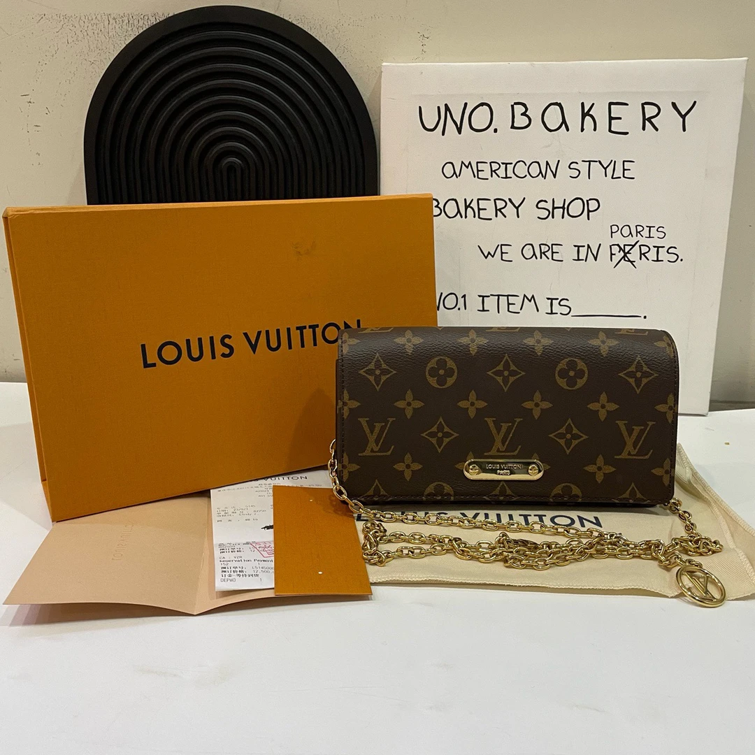 99新 LouisVuitton/路易威登 【蔡包紫】老花lily woc