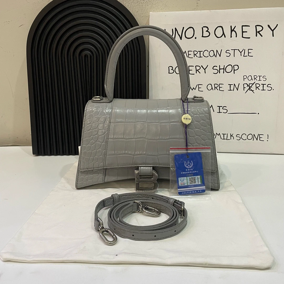 95新 Balenciaga/巴黎世家 【蔡包紫】沙灰色压纹沙漏