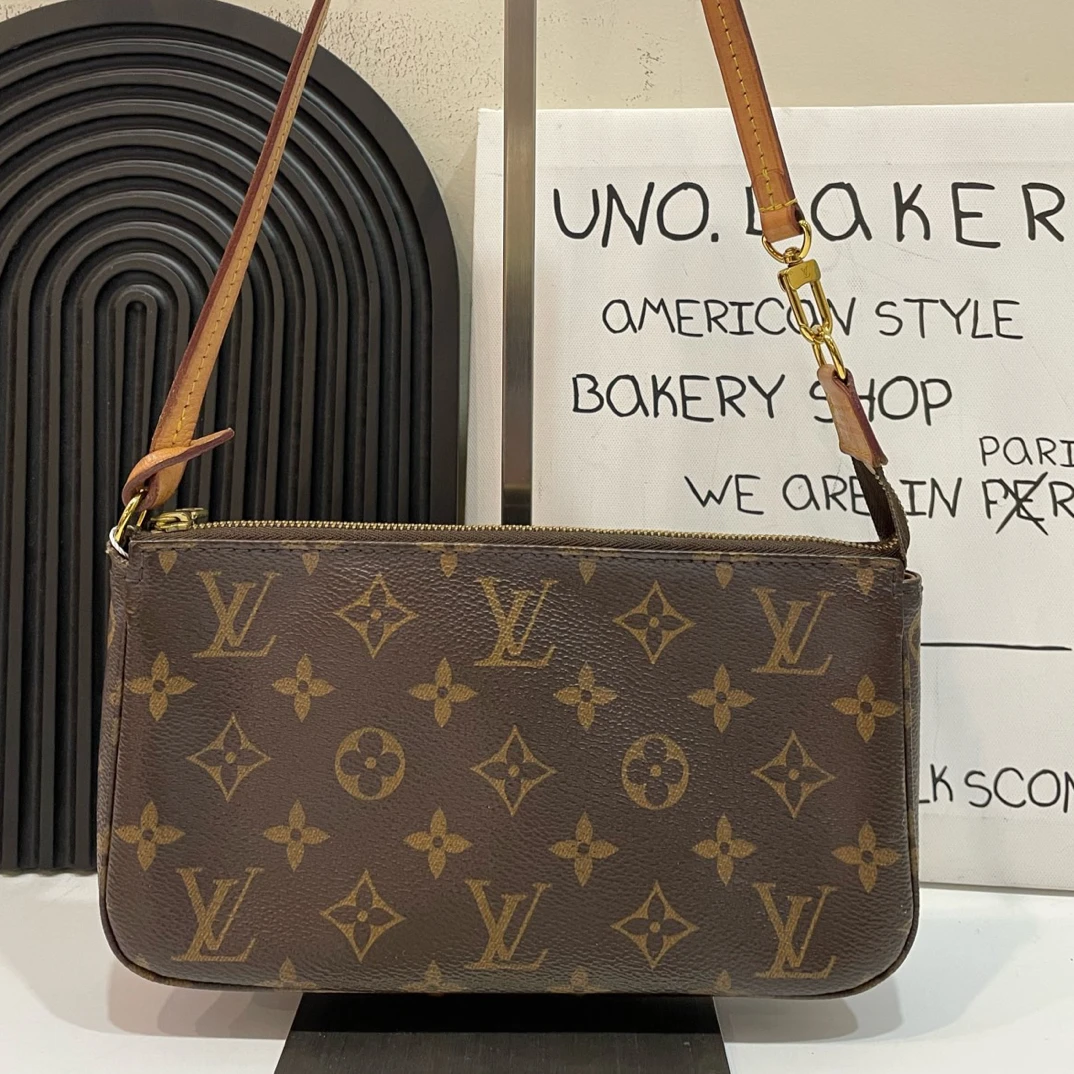95新 LouisVuitton/路易威登 【蔡包紫】老花大麻将单肩腋下包