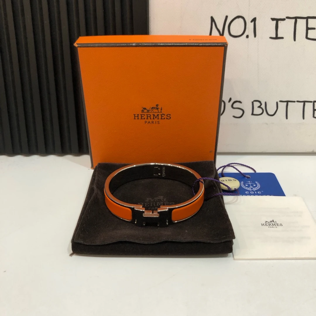 95新 Hermes/爱马仕 【蔡包紫】爱马仕橙H手镯