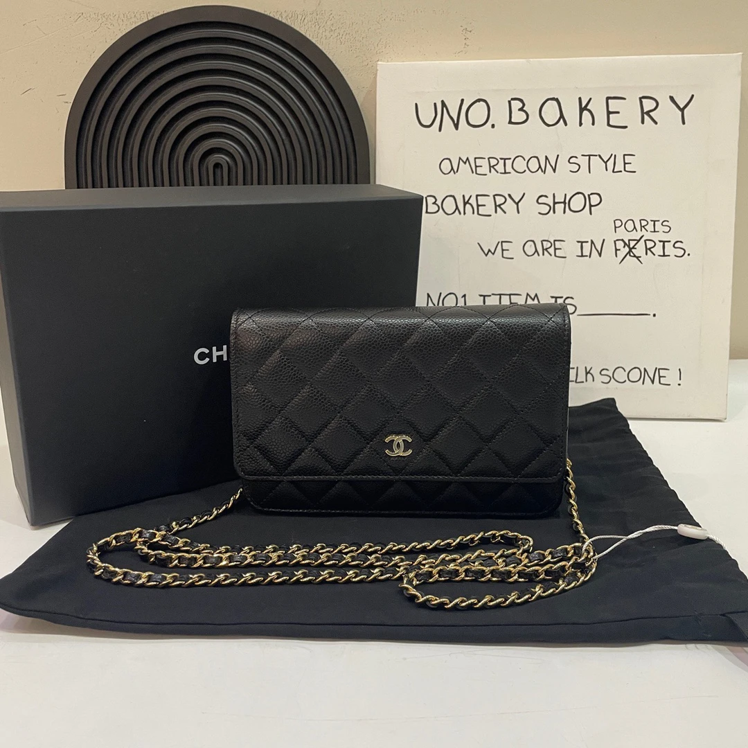 99新 Chanel/香奈儿 【蔡包紫】黑金发财woc / 9430430