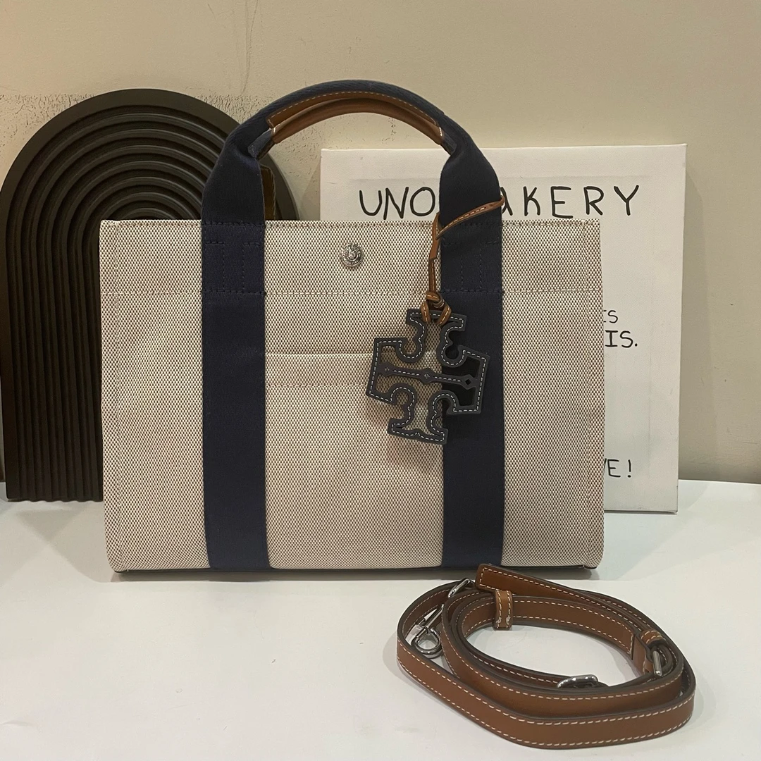 99新 TORY BURCH/汤丽柏琦 【蔡包紫】Tory burch 帆布托特包