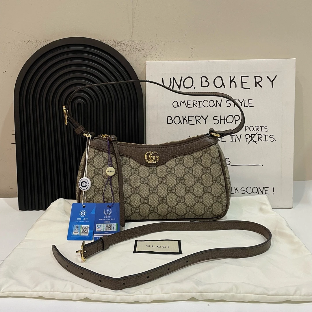 95新 GUCCI/古驰 【蔡包紫】老花ophidia腋下包/8977318