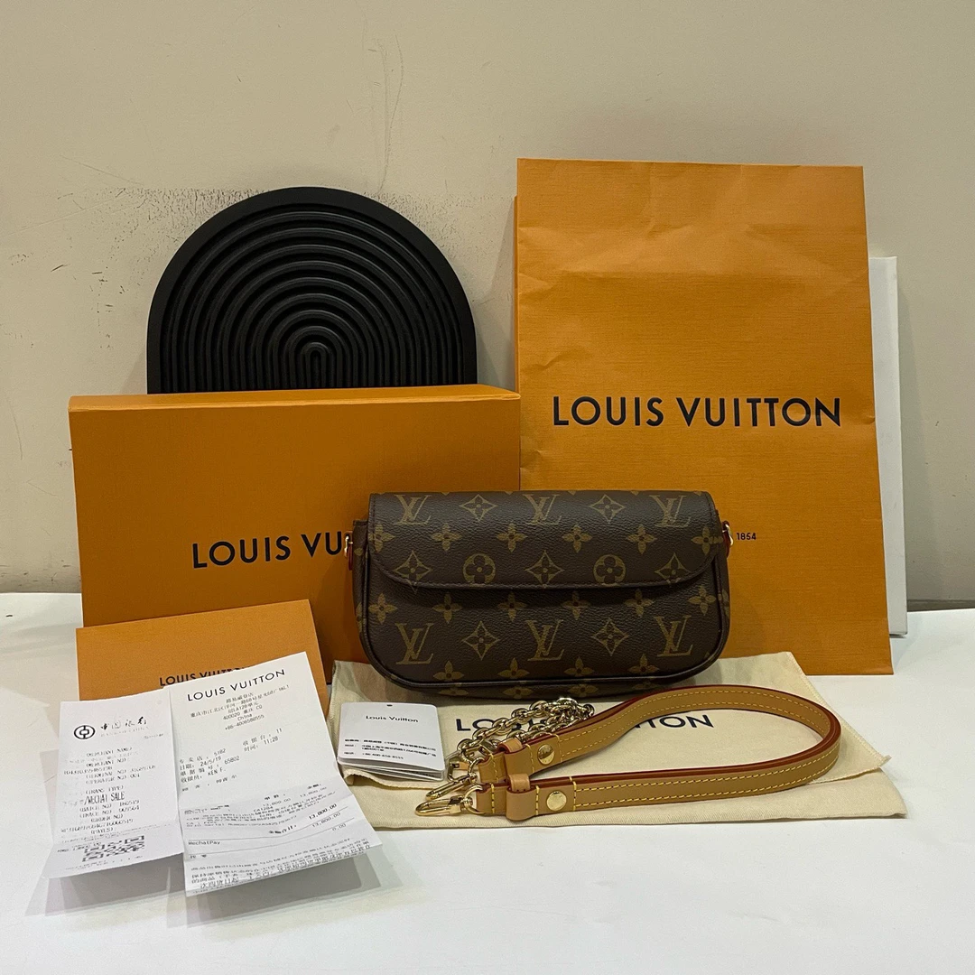 99新 LouisVuitton/路易威登 【蔡包紫】老花ivy
