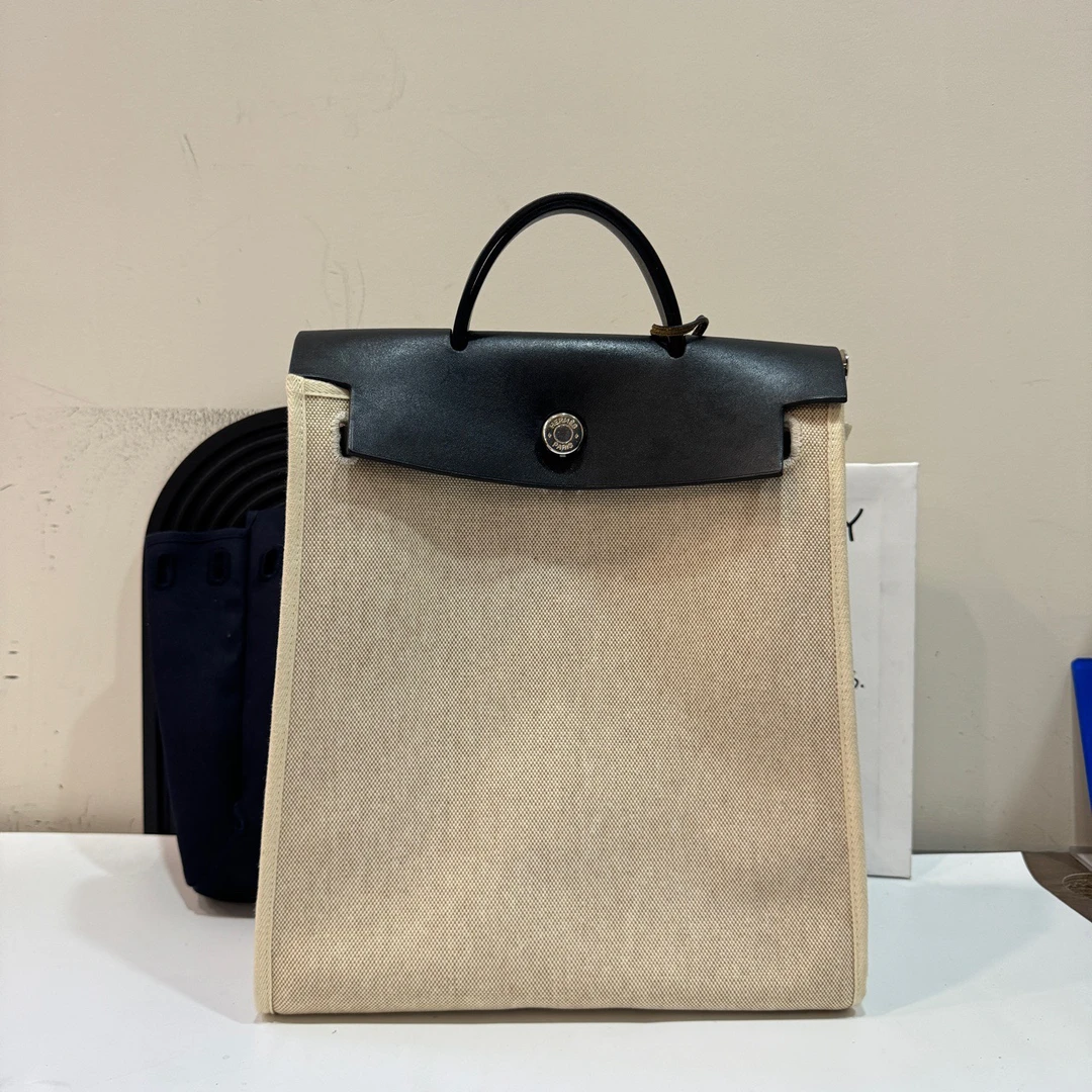 95新 Hermes/爱马仕 【蔡包紫】中古herbag31帆布双肩包/9337000