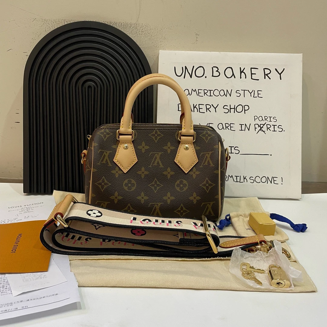 95新 LouisVuitton/路易威登 【蔡包紫】老花speedy 20