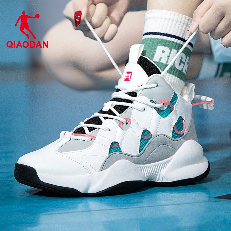 中国乔丹女鞋运动鞋2024新款中帮学生百搭皮网面时尚女款篮球鞋
