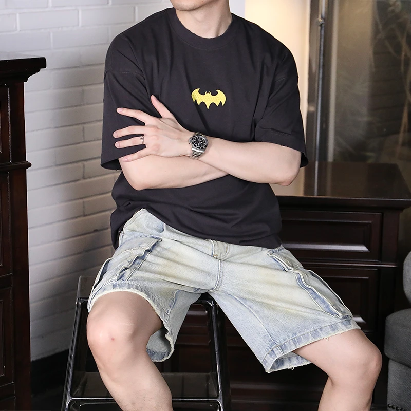 断码福利捡漏 夏季简约cityboy蝙蝠&喜鹊刺绣T恤短袖百搭