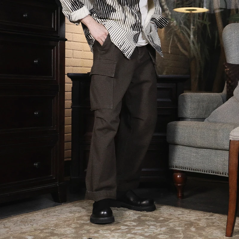 断码福利秋冬日系重工工装大口袋休闲裤男工装裤宽松直筒复古百搭