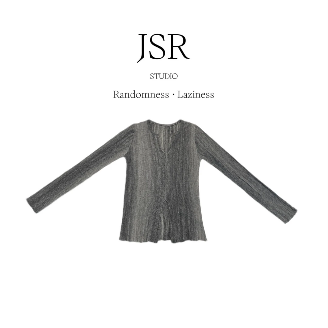 JSR studio(微风)休闲长袖针织衫设计师宽松罩衫