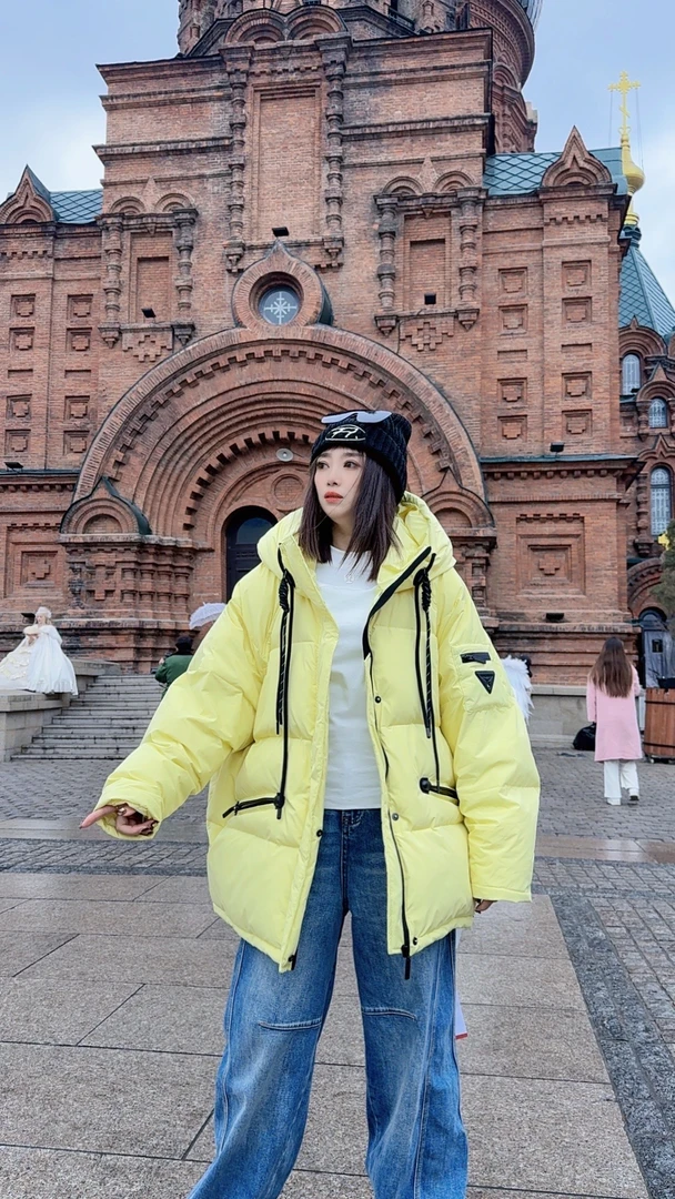 【静轩优选】24年新款羽绒服保暖休闲百搭连帽冬季中长款款秋冬253