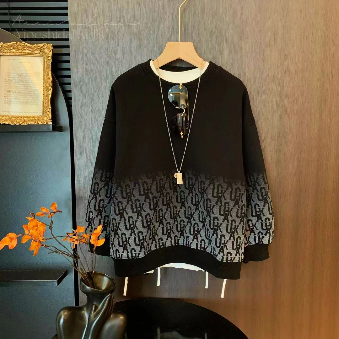 【春款现货】儿童卫衣中大童圆领休闲韩洋气版男女童秋款卫衣YG6391