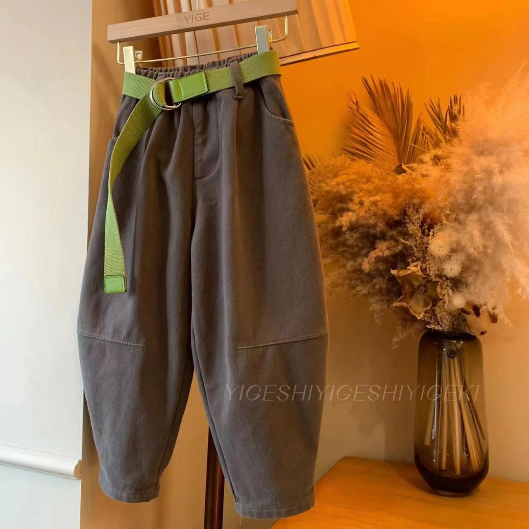 【现货】潮童时尚运动裤休闲百搭韩版儿童加绒男童松紧卫裤YG5692