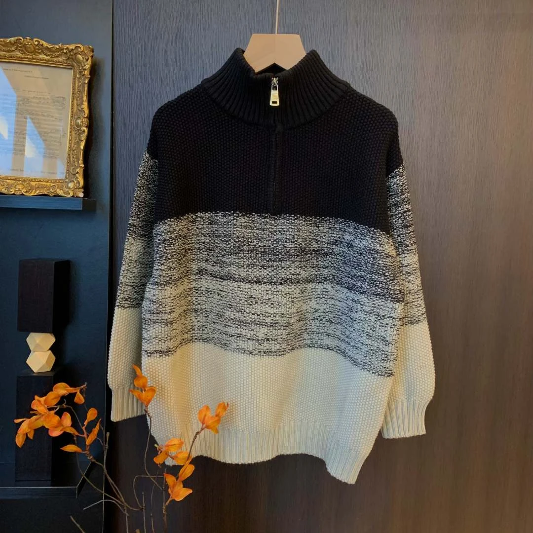 【现货】儿童针织撞色毛衣休闲韩版男童长袖亲子冬款韩版毛衣YG6487