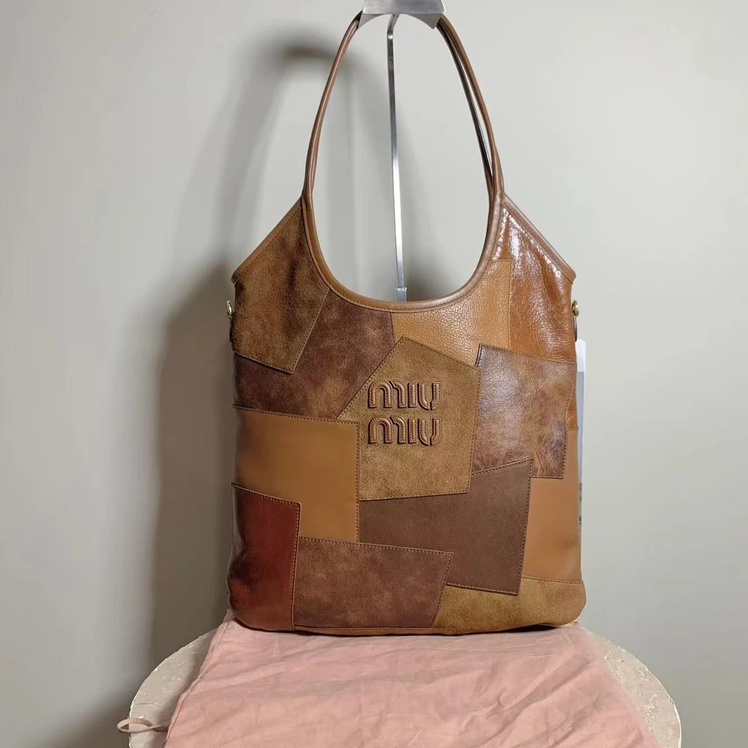 95新 MIU MIU/缪缪 壹臻中古/美拉德拼接ivy包 98213145