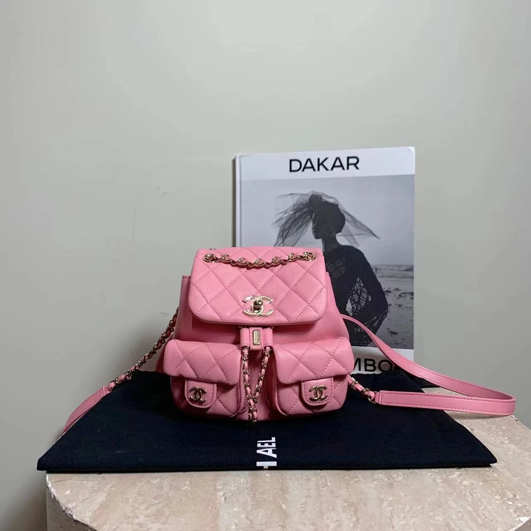 99新 Chanel/香奈儿 壹臻/23A粉色青蛙duma mini双肩包 93931368