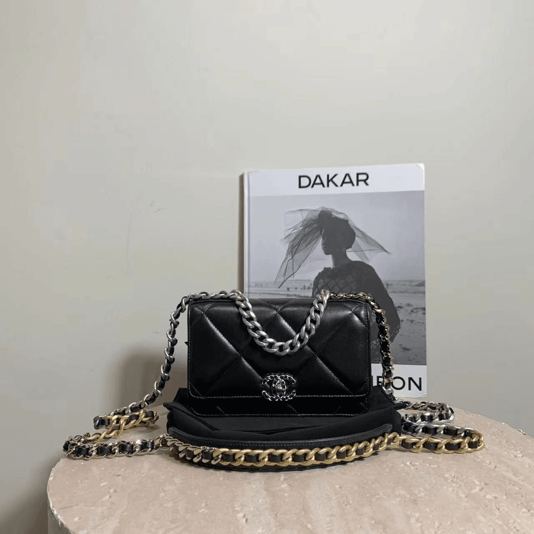 95新 Chanel/香奈儿 壹臻中古/Chanel23K黑银19bag woc 84411432