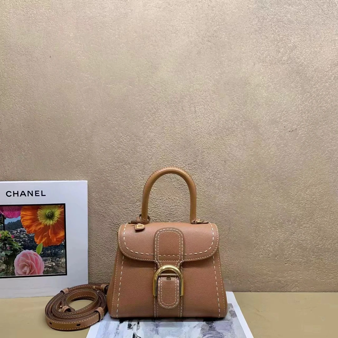 95新 Delvaux/德尔沃 壹臻/焦糖色外缝线brilliant mini 67793943