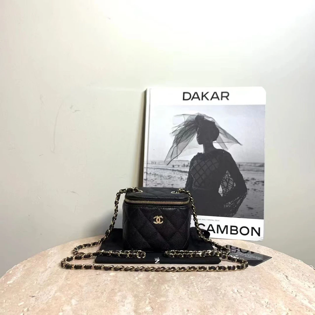 95新 Chanel/香奈儿 壹臻中古/黑金牛mini盒子 59838985