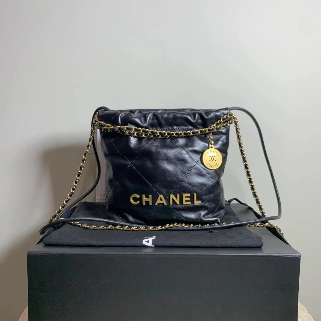 99新 Chanel/香奈儿 susu/23k黑金牛22bag mini 16832904