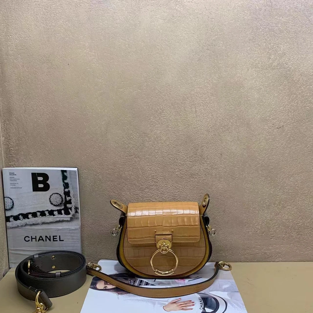 95新 Chloe/蔻依 壹臻中古/Chloe 压纹tess马鞍包 98062581