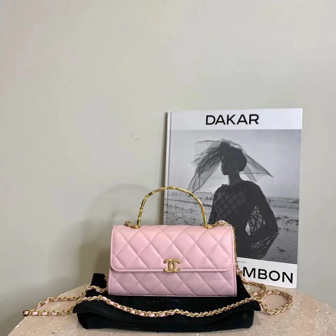 99新 Chanel/香奈儿 壹臻/预留22b樱花珐琅手柄Kelly大号58228305