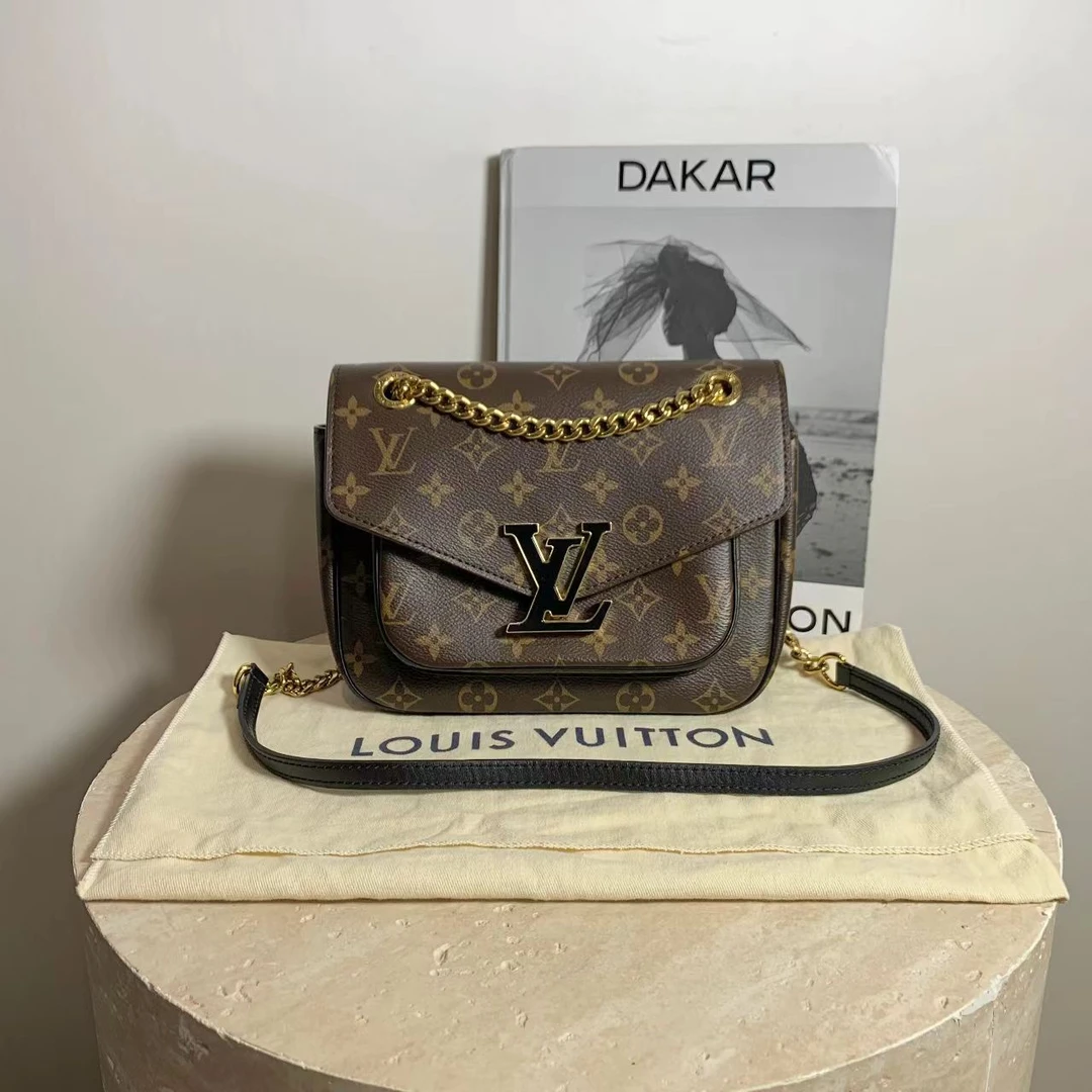 95新 LouisVuitton/路易威登 壹臻/老花Passy邮差包/91560793