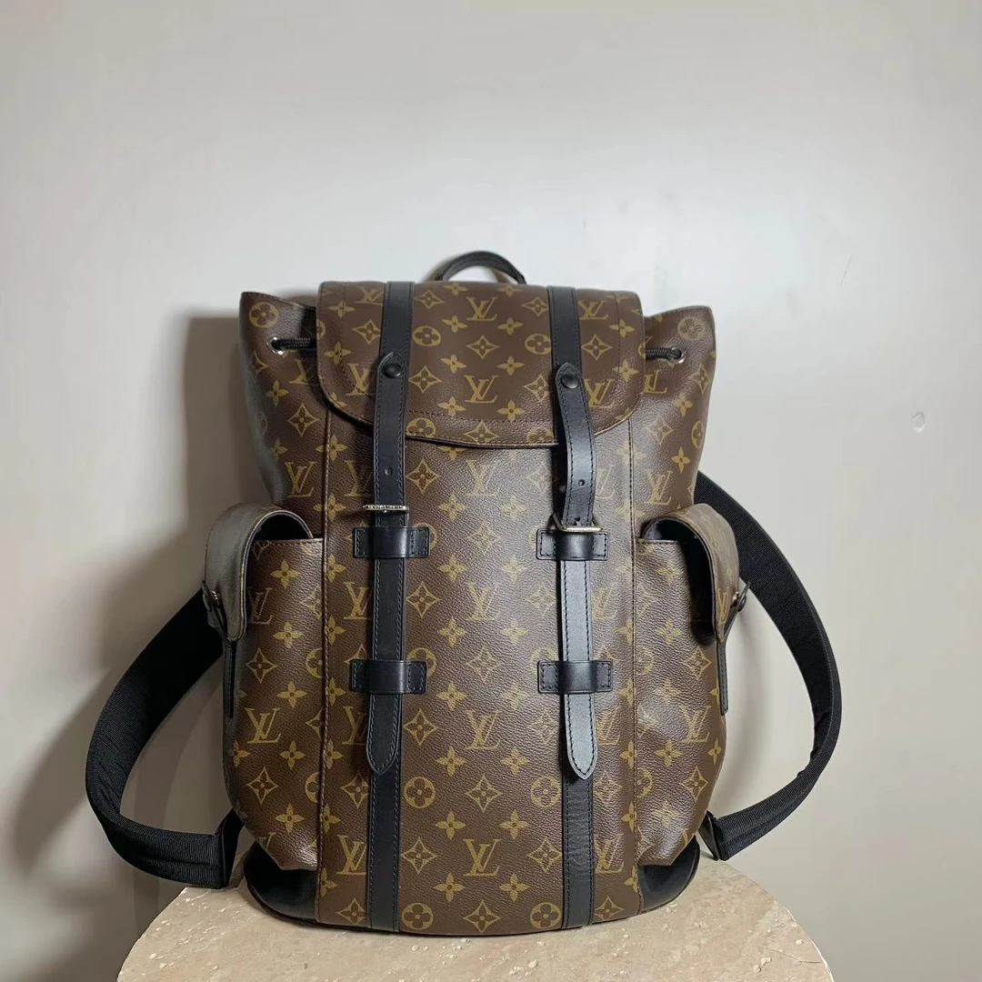 95新 LouisVuitton/路易威登 壹臻/老花双肩包中号 57915510
