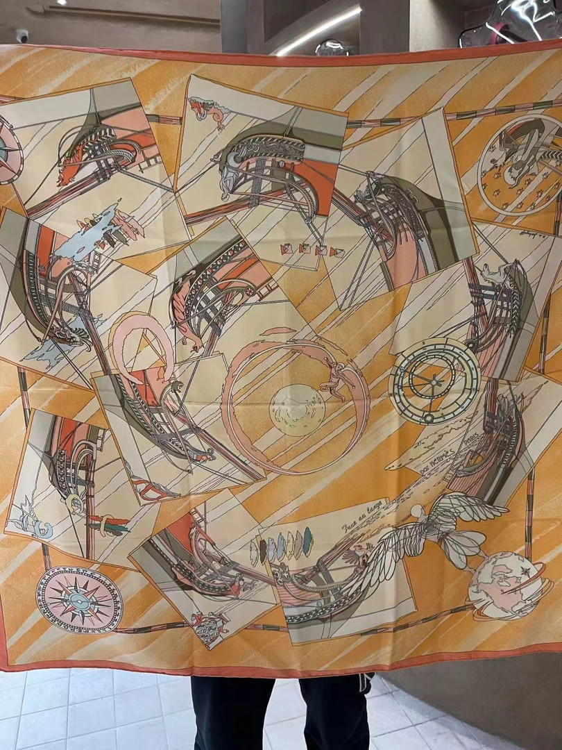 99新 Hermes/爱马仕 壹臻中古/爱马仕橙色丝巾 38802020